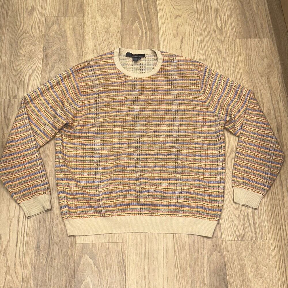 Tricots St Raphael Sweater Silk Cashmere Textured Multicolor Pride Sweater XL
